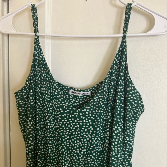 Reformation Green Floral Slip Dress - Size 6 - Picture 2 of 3